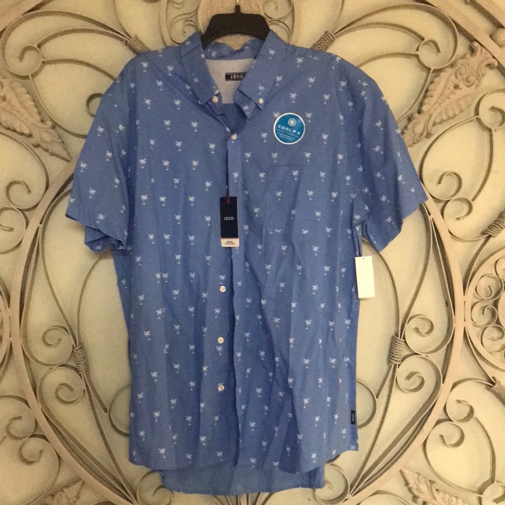 Izod palm tree cool f x button down